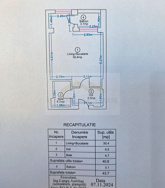 Pipera, studio nou in Ivory Residence Pipera, 43,7 mp, ideal pentru investitie